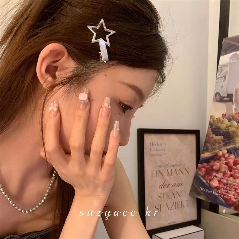 24 unids/set Y2K horquillas de Metal plateado para mujeres niñas Clip de pelo de estrella múltiples estilos Clip de pico de pato sin costuras accesorios para el cabello para niñas