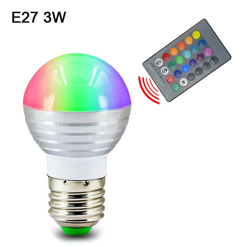 15W Bluetooth Smart Bulb LED 5W 10W RGB Magic Lamp E27 Color Change Light Bulb Smart Home Lighting Compatible IOS/Android: RGB E27 3W