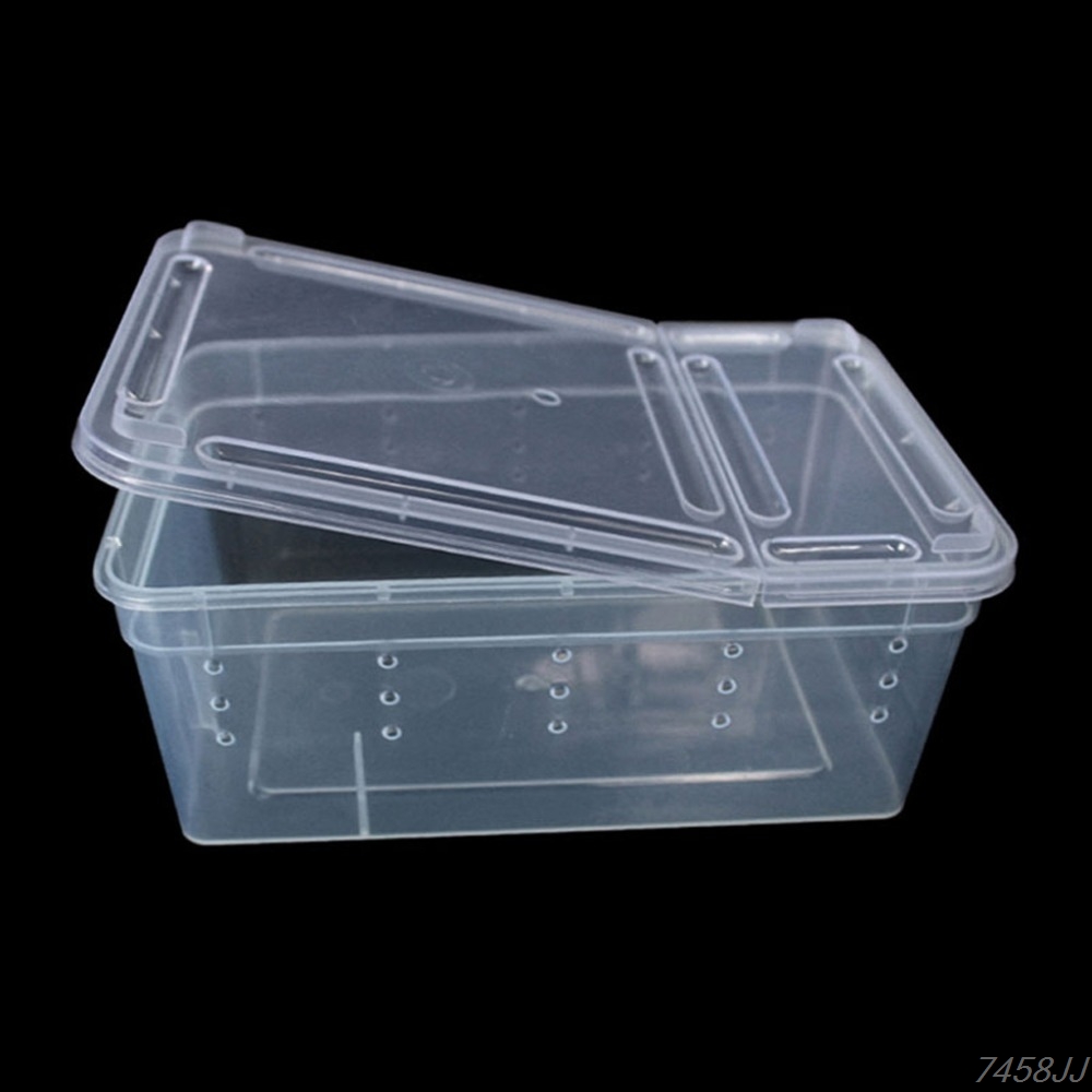 Terrarium pour reptiles, boîte en plastique transparente, Transport d&#39;insectes, élevage d&#39;aliments vivants, boîte d&#39;alimentation G03