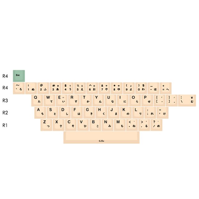 Hami Melon cherry profile Keycaps For Mechanical Keyboard key dye sub Japanese root black font thick pbt keycap gh60 dz60 xd84: KIT 6