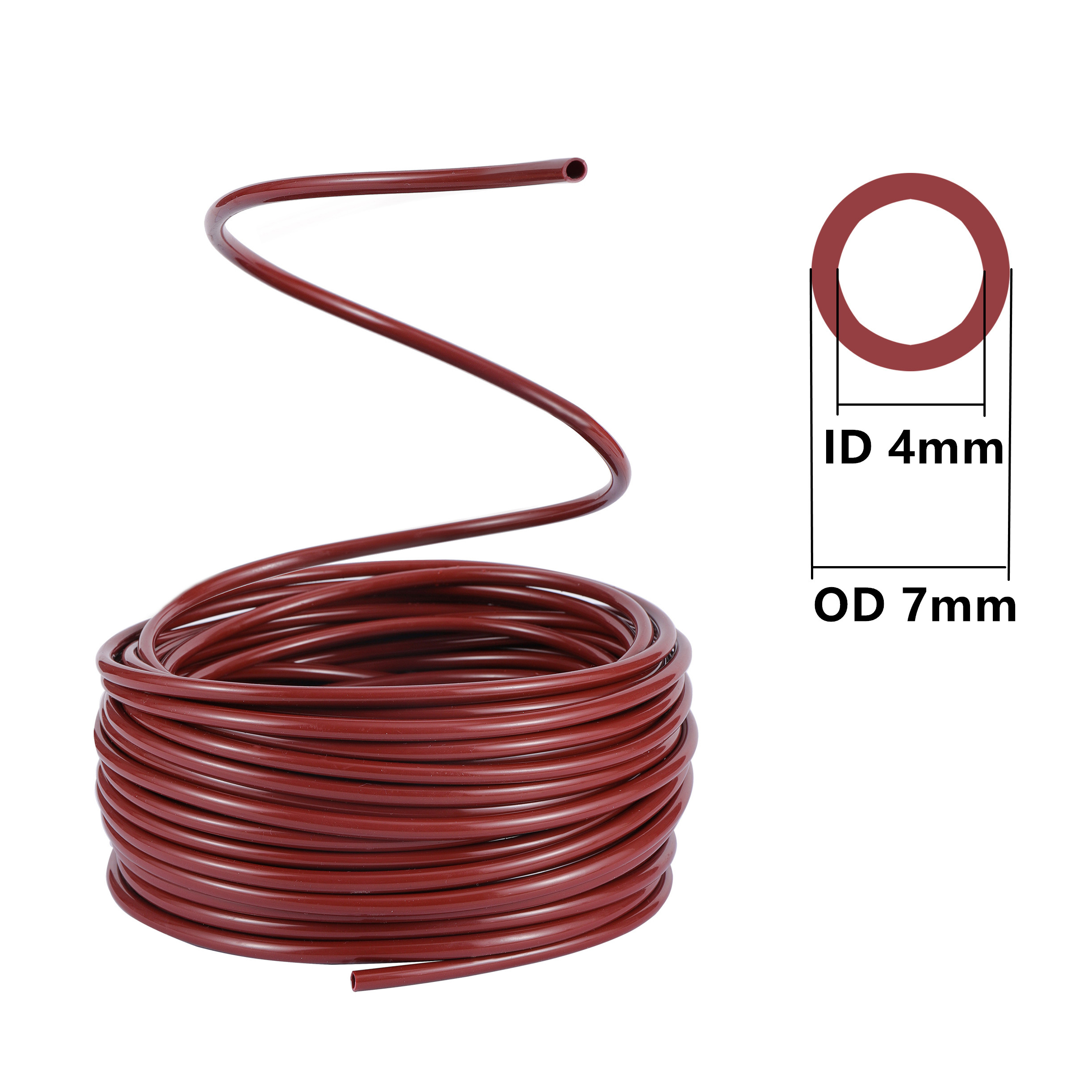 2m 5m 4/7mm PVC Water Hose Garden Irrigation 1/4'' Pipe Micro Drip Misting System Tubing Greenhouse Agriculture Watering Fitting: 5m / Brown