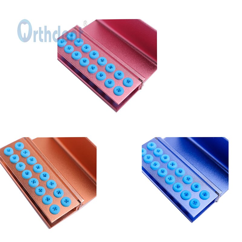 16 Holes Dental Bur Block Holder Holds Disinfection Autoclave Sterilizer Box Stand With Silicone Rings Fit For FG RA CA Burs