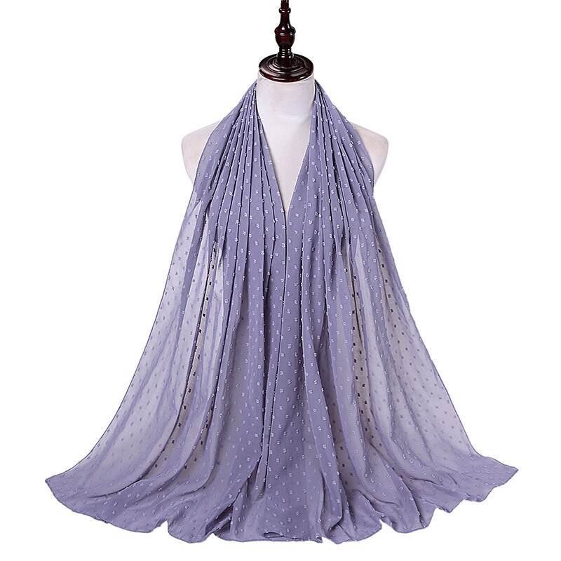 Foulard en mousseline de soie 72x175CM, couleur Pure, malaisie, indonésie, perles, couvre-tête: 12