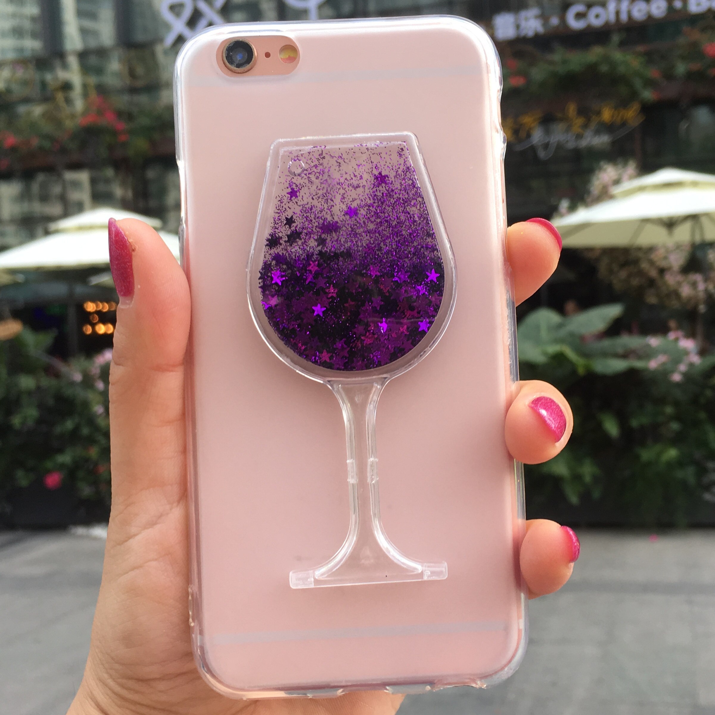 Glitter Liquid Case for TP-Link Neffos X9 C9A C5A Wine Glass Case for TP-Link Neffos C9 Silicone Soft Phone Cases Back Cover: Neffos X9 / A04 Purple W