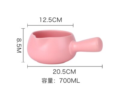 White milk pot non-stick high-profile small milk pot single small casserole small baby porridge ceramic milk pot: 700ML-powder