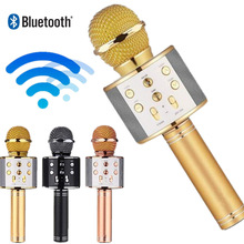 Draadloze microfoon WS858 professionele condensator karaoke mic bluetooth stand radio mikrofon studio opname studio WS 858