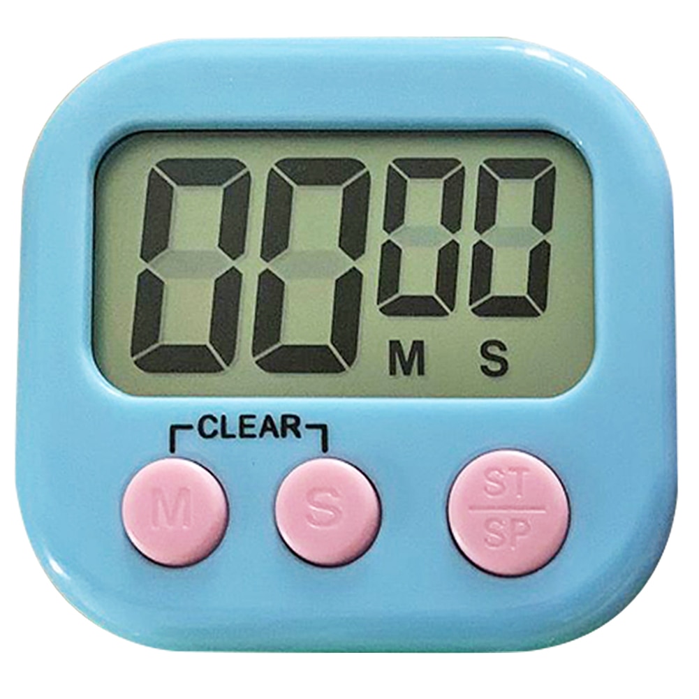 1PC Digital Kitchen Timer Magnetic Backing Stand Countdown Alarm Mini LCD Big Digits Loud Alarm For Cooking Baking Sports Games: Blue