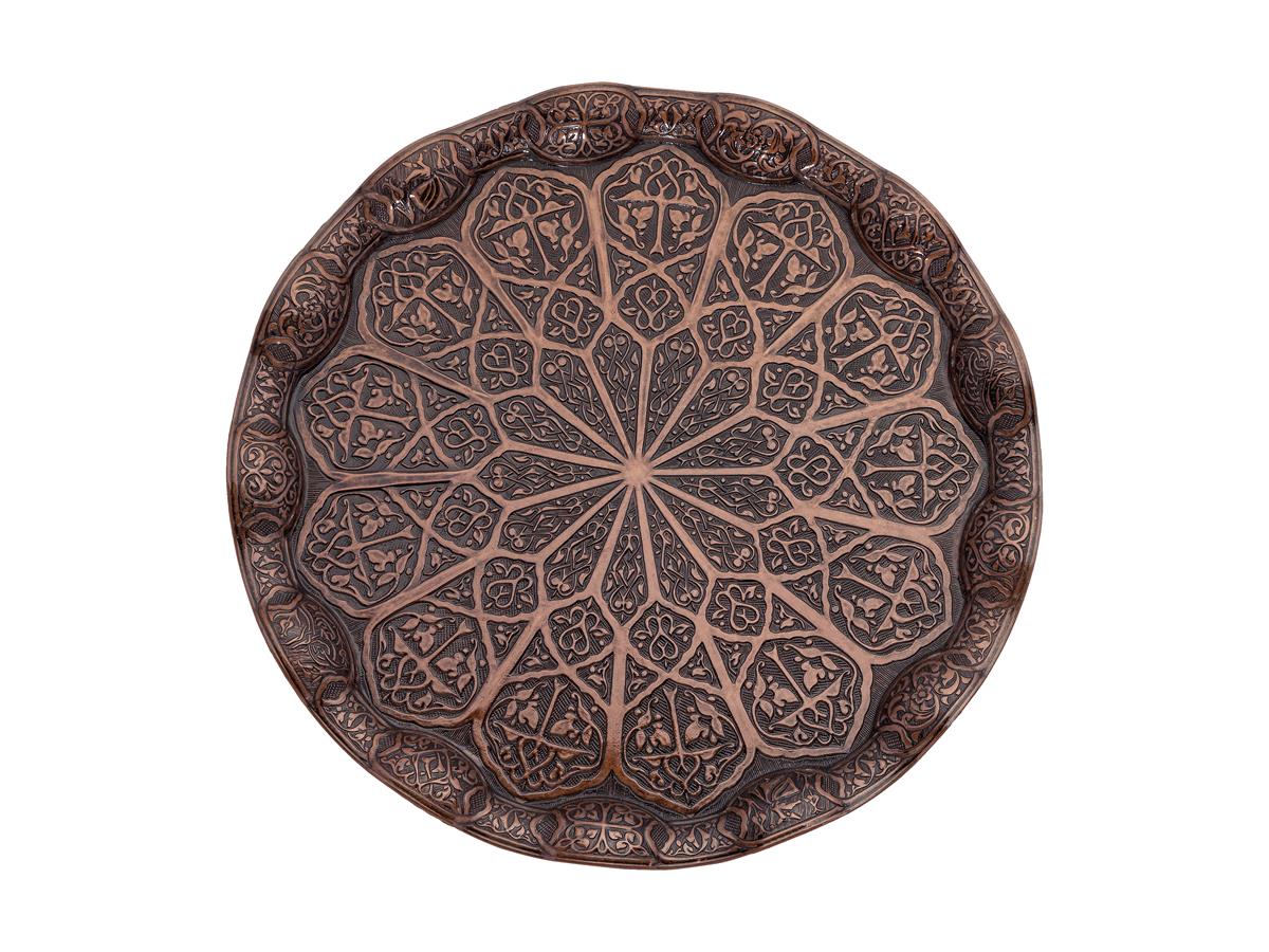 From Istanbul Grand Bazaar Coffee Time Decorative Coffee Tray Tea Tray Authentic Trays Tumbled Home Decoration 100: Antique Copper Color