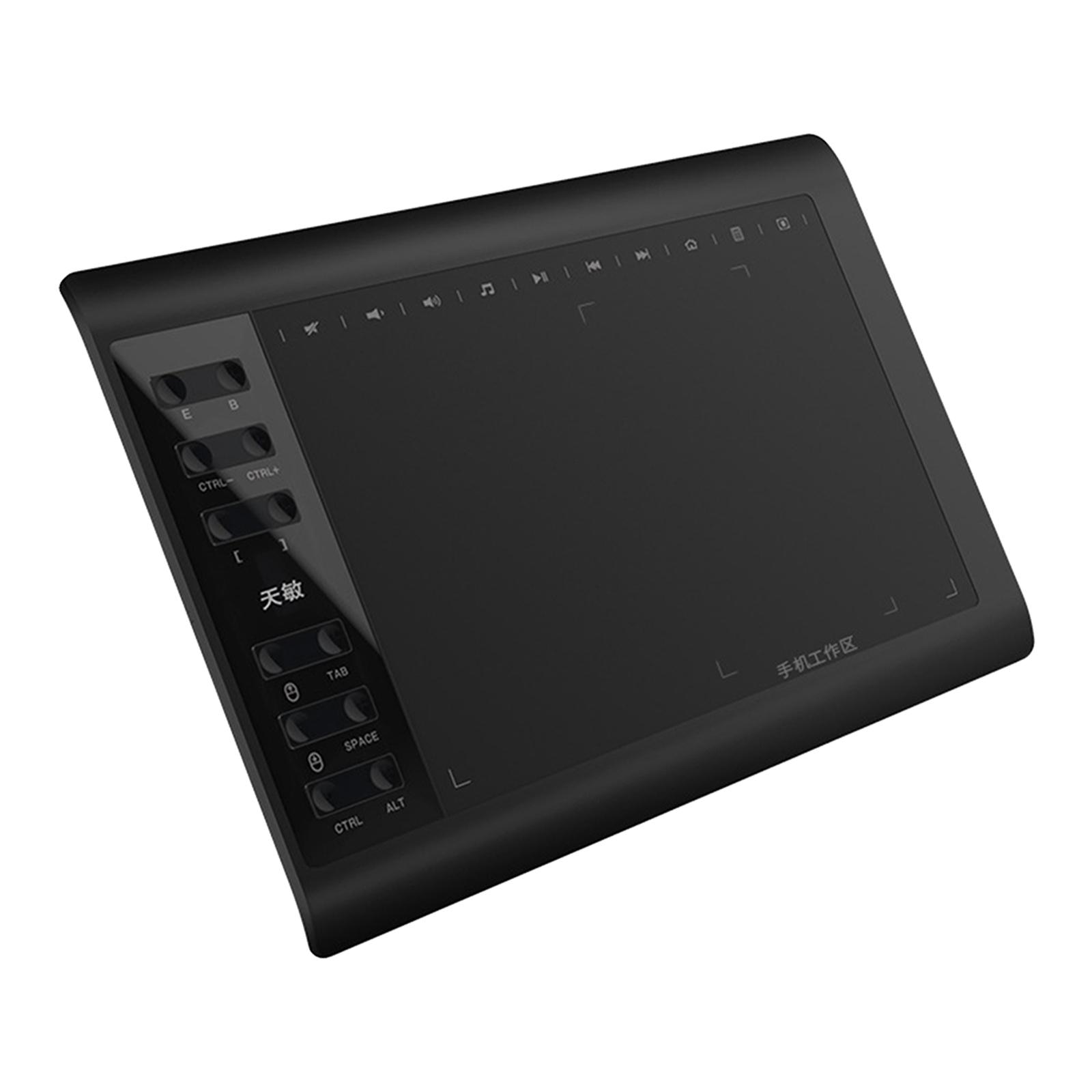 Large Screen 10x6&quot; Digital Drawing Tablet Graphics Tablets 8192-Level Passive Pen Painting Board for Mobile Phones Art Painting