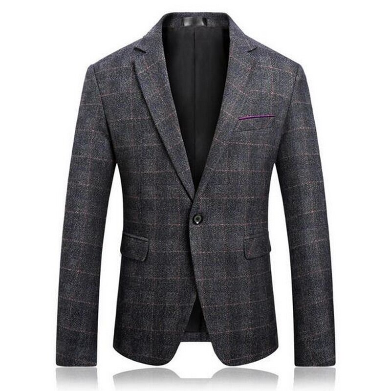 VXO Thick plaid Blazers Men lattice Formal jacket Popular Men Dress Blazers Homme Terno Masculin