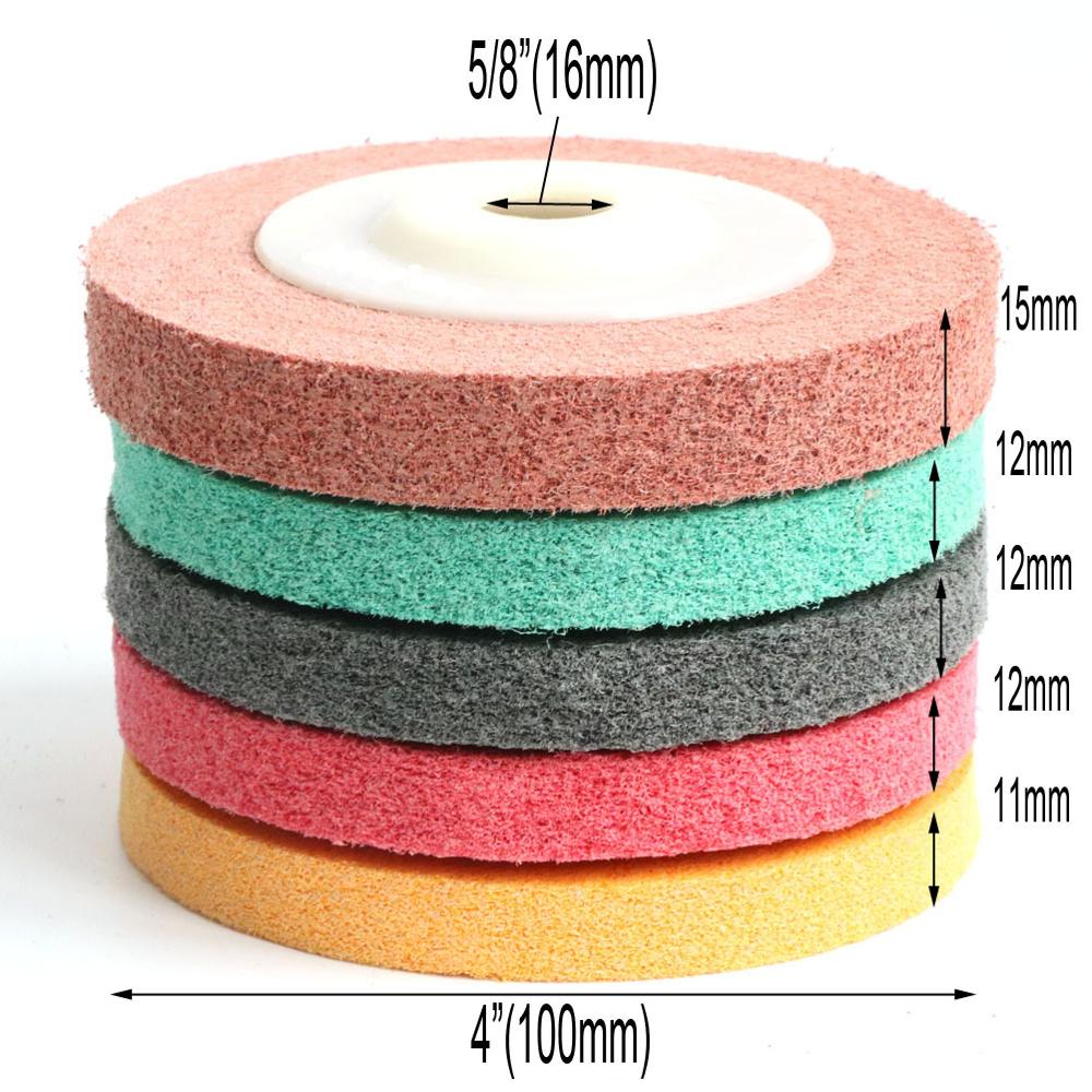 4" Nylon Fiber Polishing Wheel Non woven Abrasive disc 100*16 Grinding Polishing Wheel for Metal Ceramics Marble Wood Craft