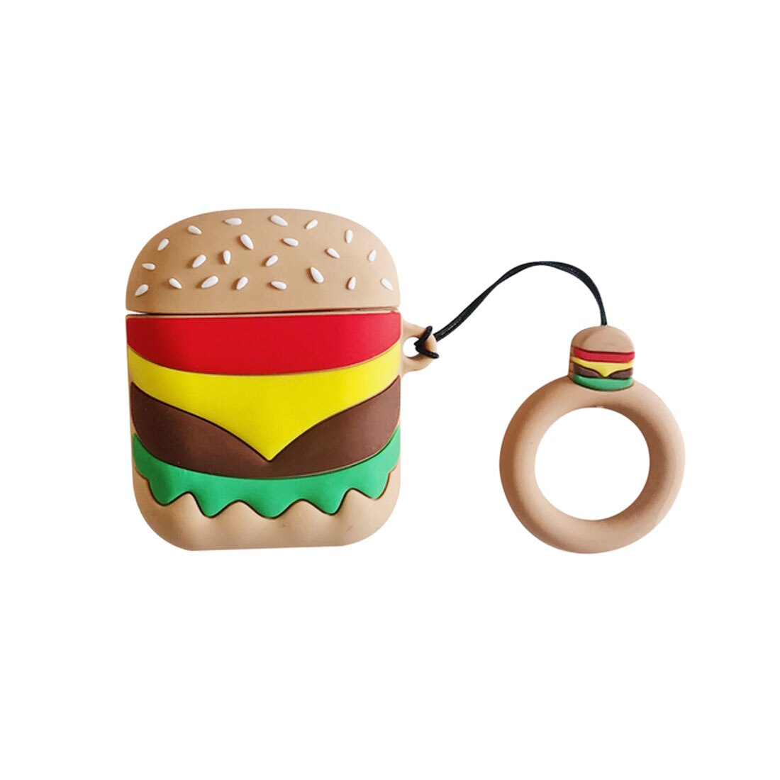 Hamburger hårt fodral bluetooth trådlöst hörlursfodral för airpods fodral skyddsfodral