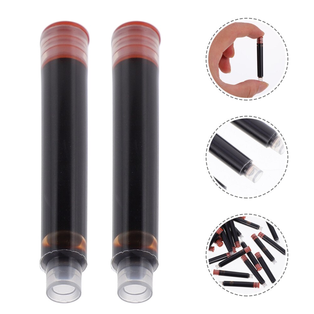 50Pcs Uitwisbare Inkt Cartridge Wegwerp Duurzaam Fontein Tekening Pen Inkt: Coffee