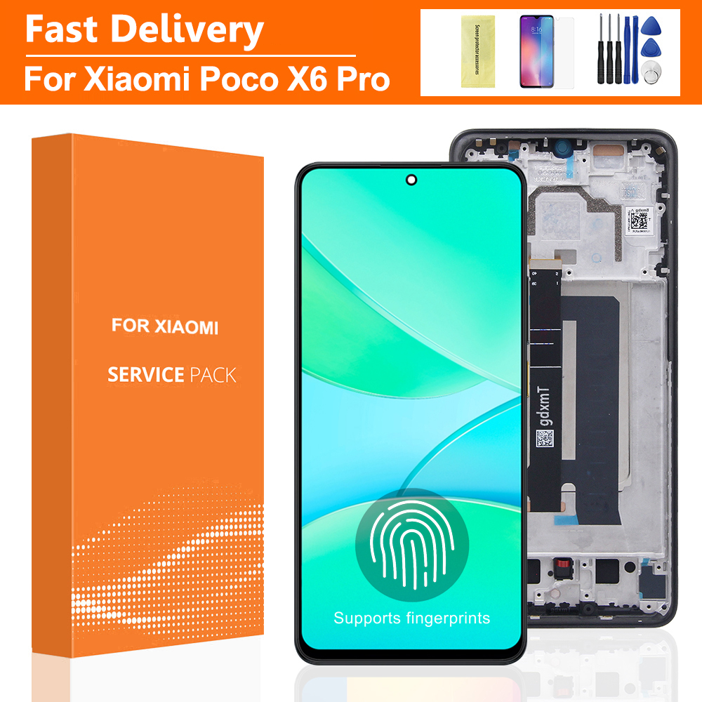 6.67" AMOLED For Xiaomi Poco X6 Pro Lcd Display Touch Screen Digitizer Assembly Replacement For PocoX6 Pro 2311DRK48G Display