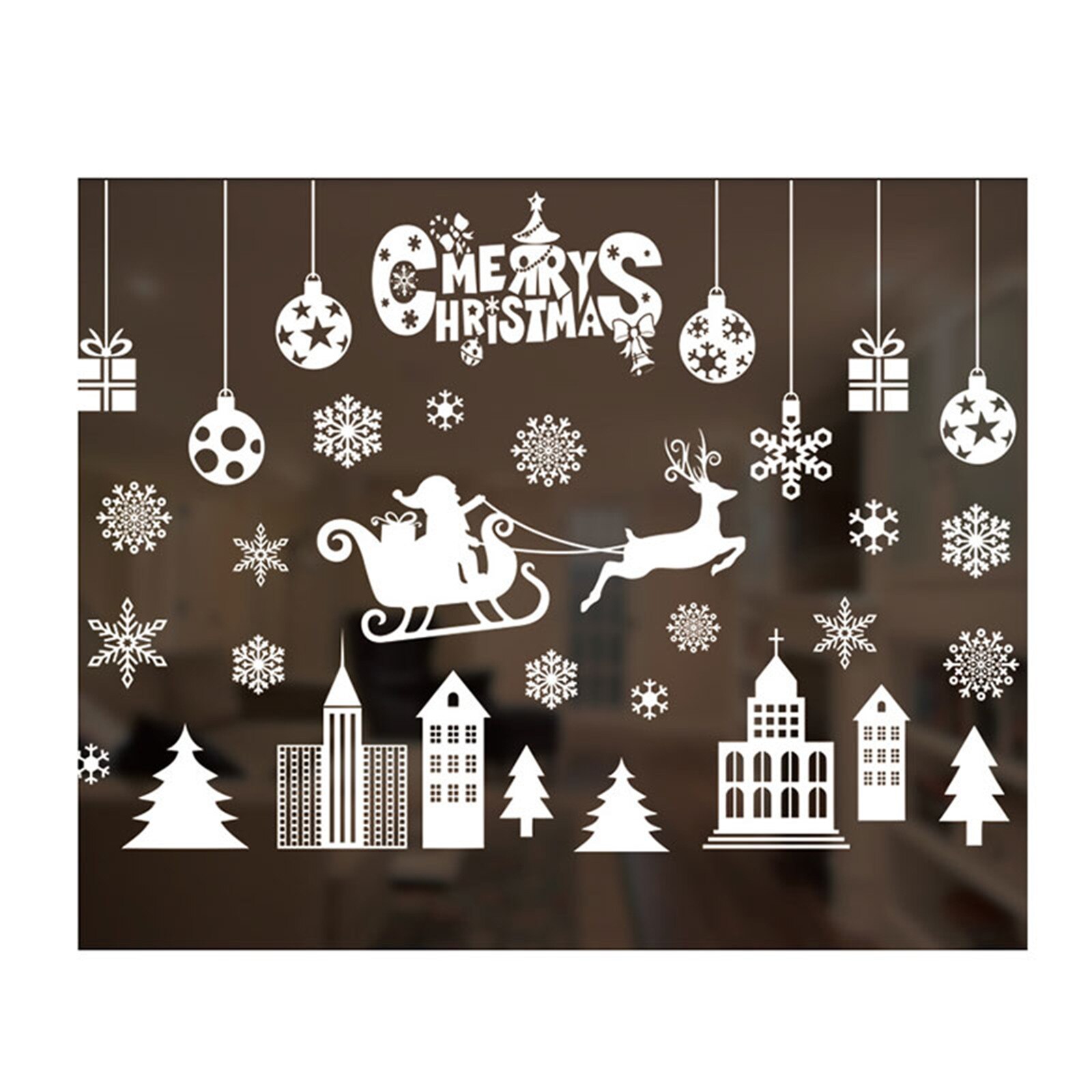 Christmas Window Clings Christmas Snowflake Window Stickers Decals Reusable Electrostatic for Window Glass Mirror Decoration: 3