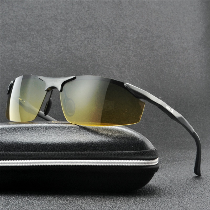 Mincl/ men day night dual-use polariserede solbriller bil, der kører  uv400 solbriller med kasse fml