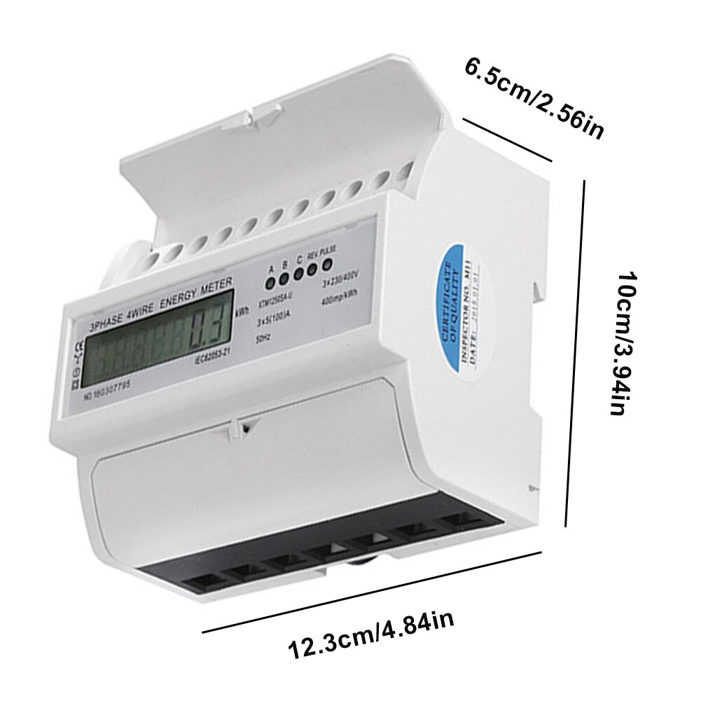 Three-Phase 4 Wire Energy LCD Digital Meter XTM1250SA-U Three-Phase Meter 4-Wire Electricity Calibrated Meter For DIN Rail