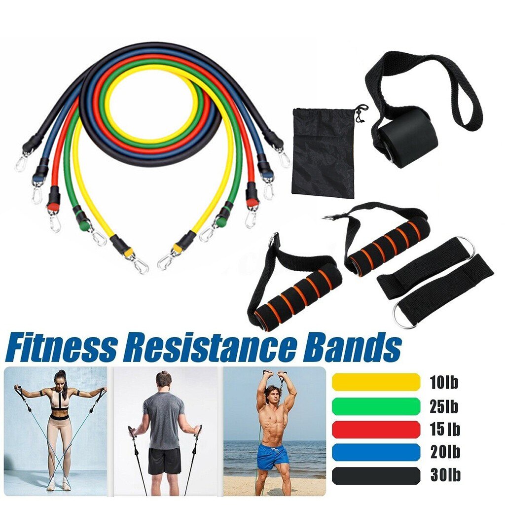 11 Stks/set Fitness Pull Touw Natuurlijke Rubber Latex Fitness Resistance Bands Oefening Elastische Pull Band String