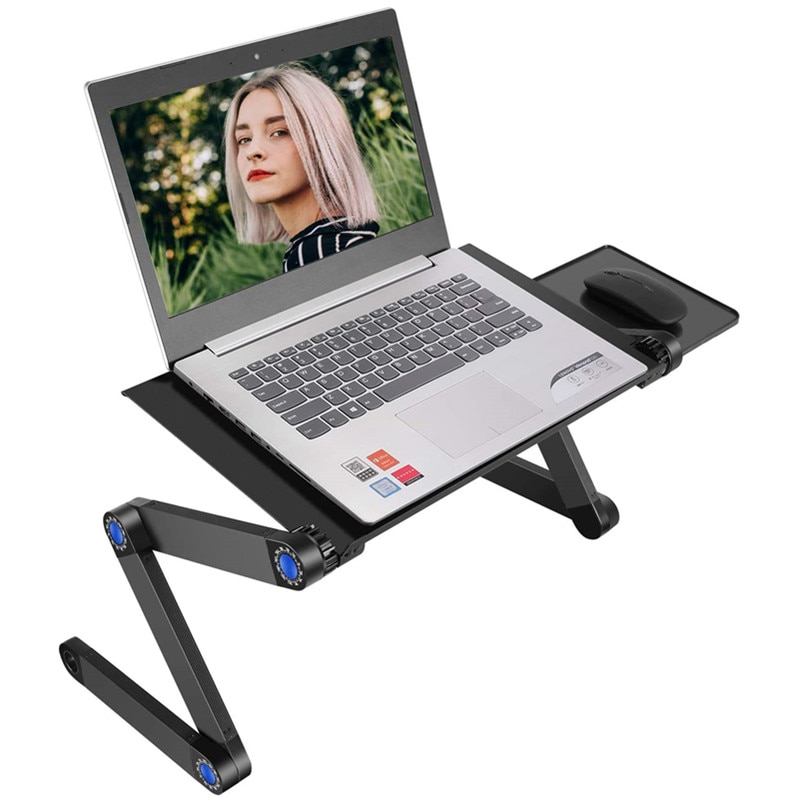 Alüminyum ayarlanabilir dizüstü bilgisayar standı oturmak ayakta masası için yatak için Macbook Pro Mac kitap dizüstü bilgisayar taşınabilir tutucu Suporte PE11243