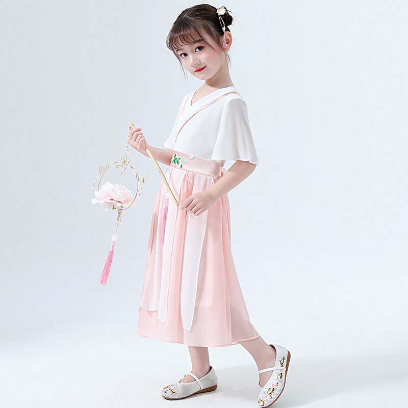Kids Hanfu Costume - Chinese Folk Dance - Tang Suit - Spandex - Sizes 90-150cm
