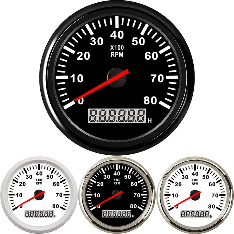 Boot toerenteller 85mm 12v/24v snelheidsmeter 8000 autometer, digitaal display