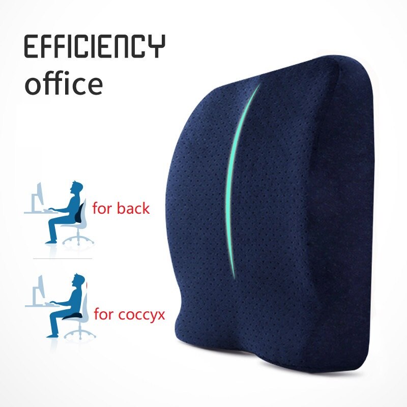 Seeonka lændestøtte til kontorstol rygstøtte sæde ryg massage pude hukommelseskum lindrer smerter i ryggen rygpude: Default Title