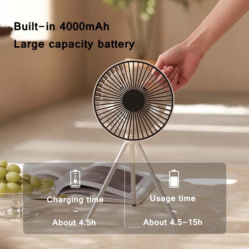 Tripod Floor Standing Cooler Fan USB Chargeable Silent Camping Ceiling Fans For Home Room Portable Air Conditioner Ventilador
