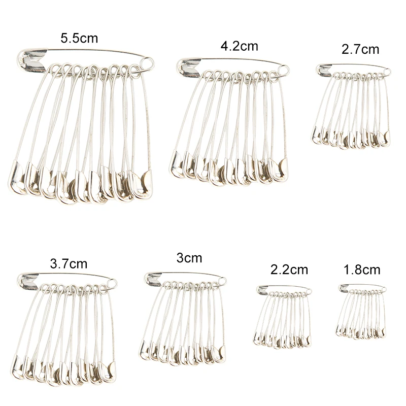 Miusie 100 stuks/set veiligheidsspelden doe-het-zelf naaigereedschap accessoire roestvrijstalen naald grote veiligheidsspeld kleine broche kledingaccessoires: Xl / Legergroen