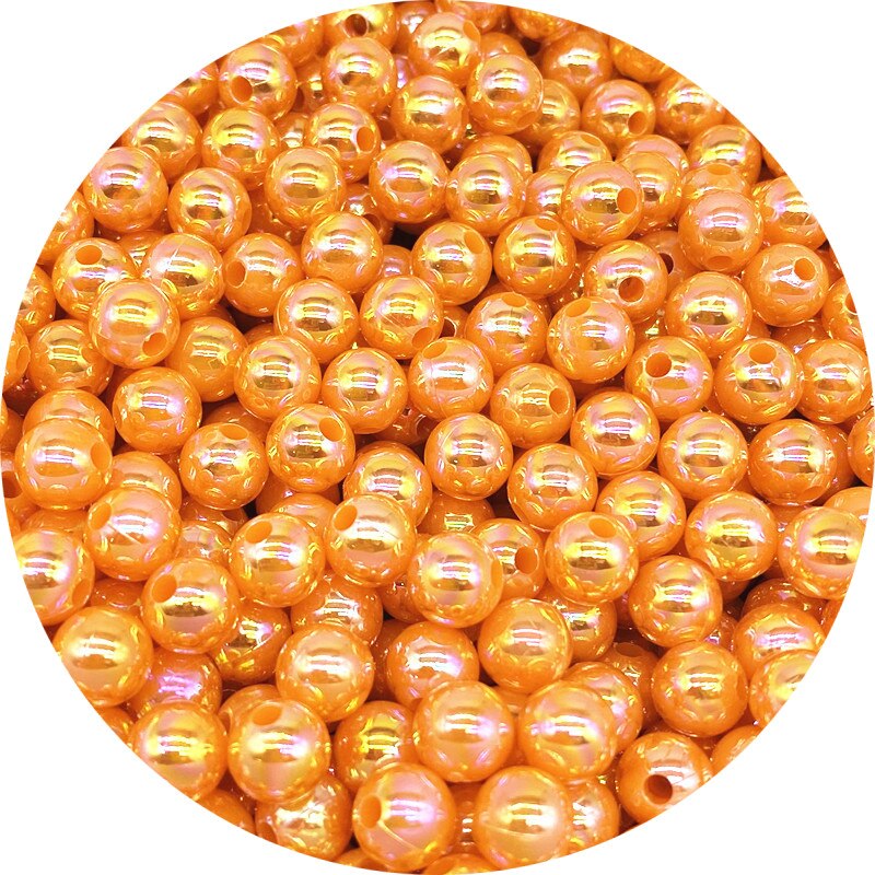 6 8 10mm AB Color Plating Acrylic Beads Loose Spacer Round Garment Jewelry Making DIY #Ro: 8# / Antique Zinc