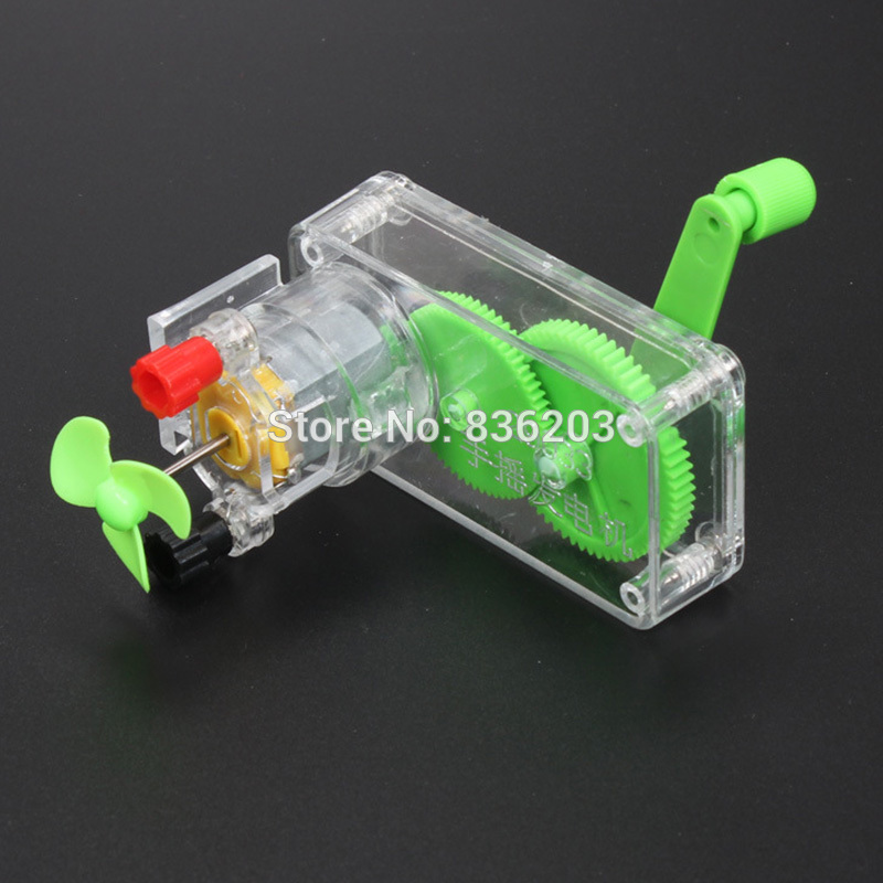 Physik wissenschaft Hand Kurbel DC Generator DIY Elektrische Bildung Hand Netzteil Mini Fan tesla spule Pädagogisches Werkzeug Experiment