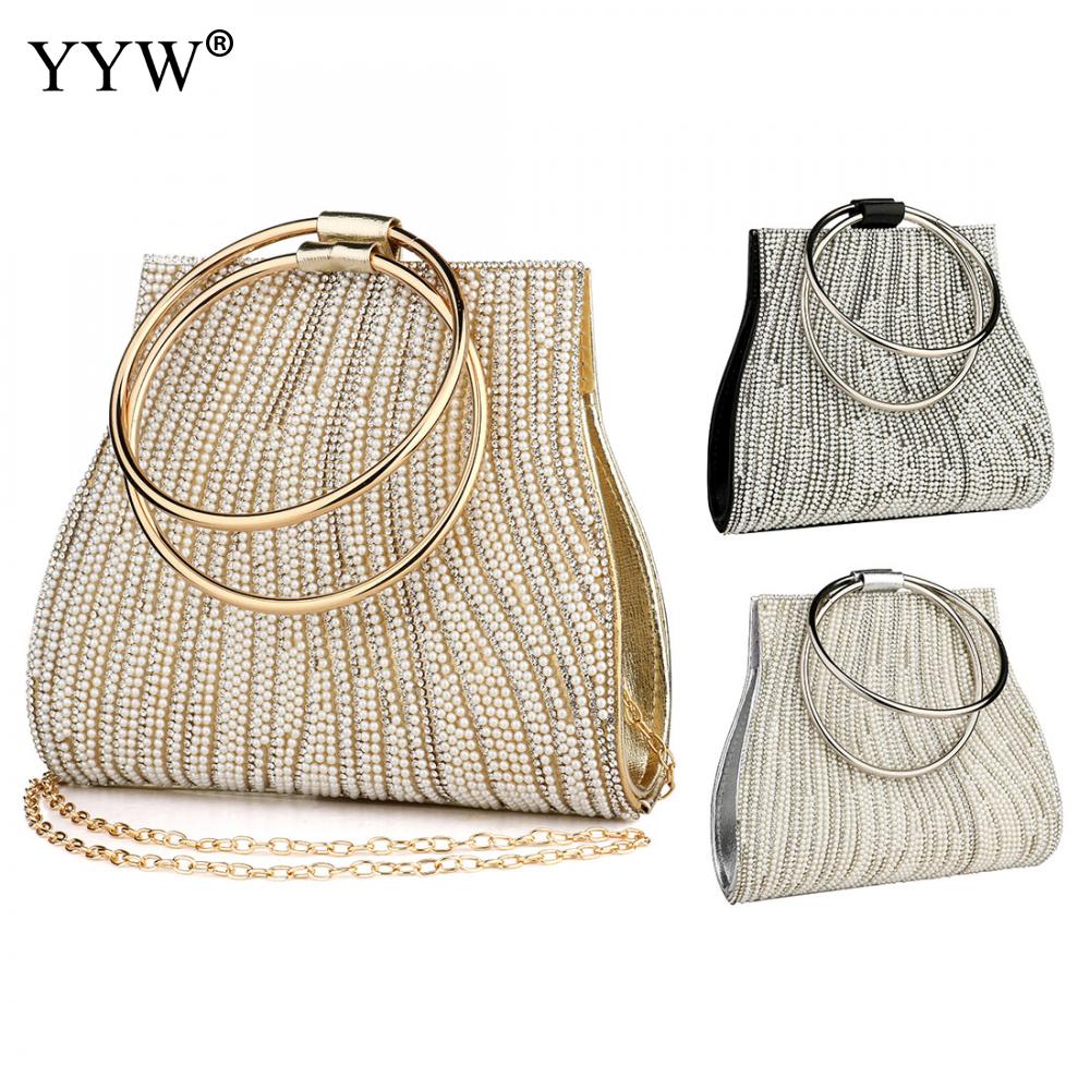 Sac A Main Femme Women Circle Ring Purse And Handbag Rhinestone Beaded Women&#39;S Shoulder Bag Luxury Handbags Women Bags