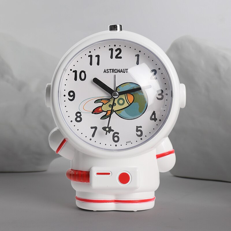 Astronaut Wekker Kan Praten Wekker Voor Kinderen En Jongens Wake-Up Artefact Stille Klok Desktop Studenten Snooze functie: A
