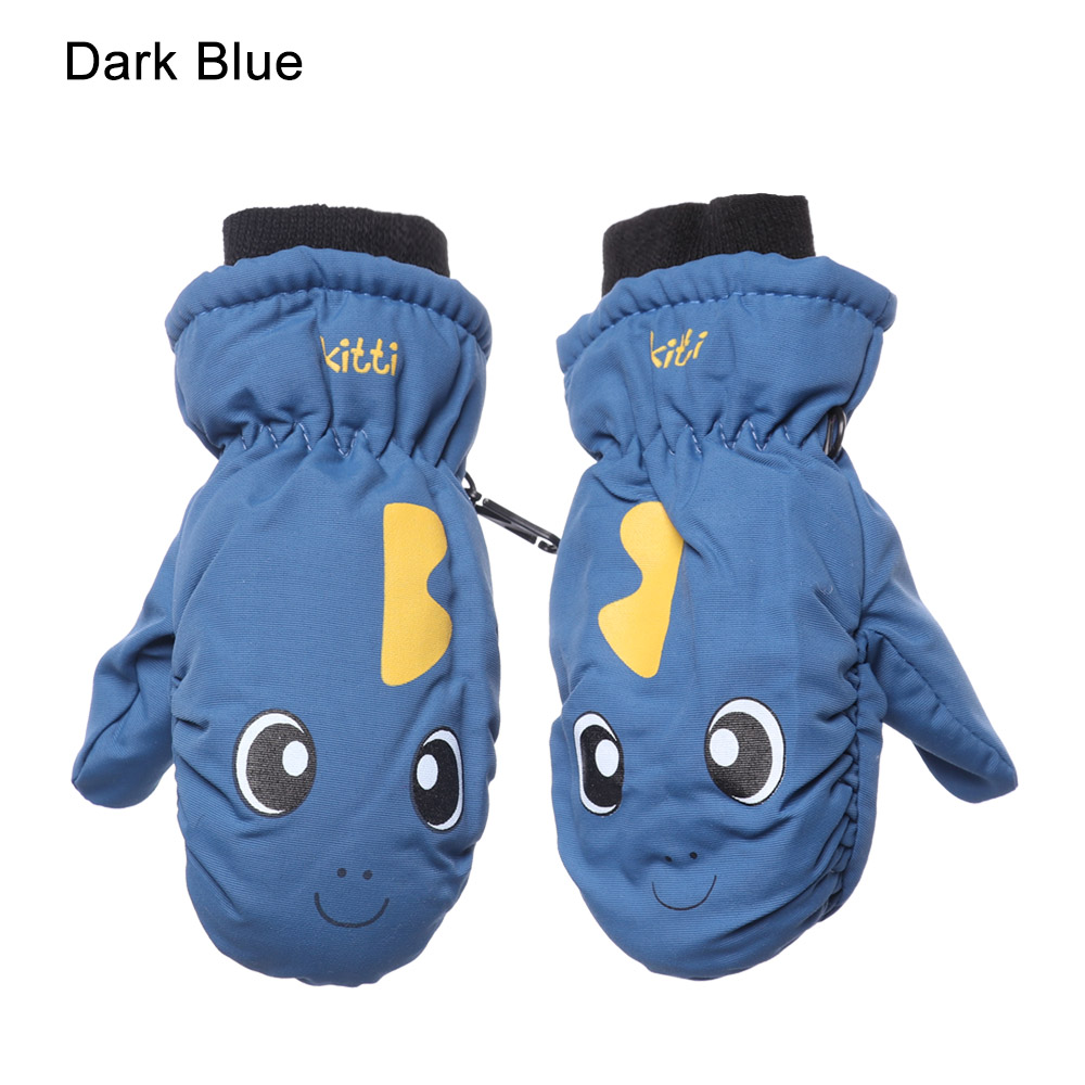 Enfants hiver gants de Ski garçons filles sport imperméable à l'eau coupe-vent anti-dérapant neige mitaines étendu poignet gants de Ski: 2-dark blue
