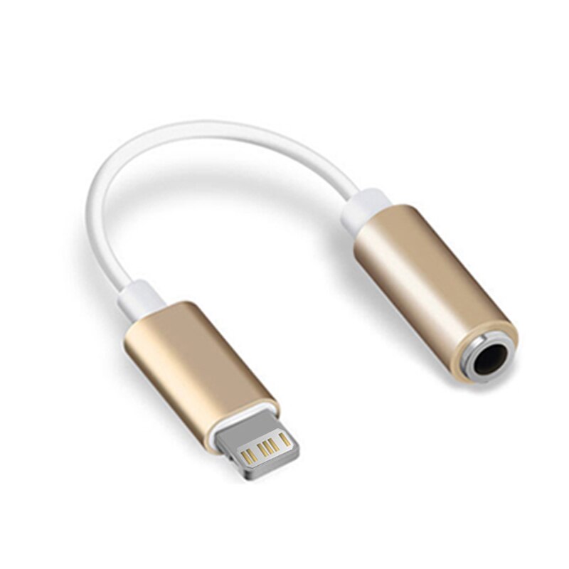 Adaptateur de casque pour IOS, séparateur Audio Aux pour IPhone 13 12 11X8 7 Plus, adaptateur d&#39;éclairage à 3.5mm, câble de prise d&#39;écouteurs: Golden