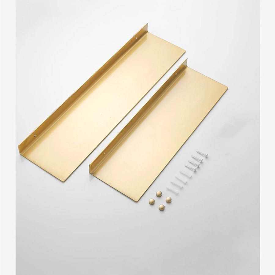 Mensola da bagno in metallo dorato spazzolato, portaoggetti da parete, lavabo, grande mensola da parete per riporre, lunghezza 30/40/50 cm