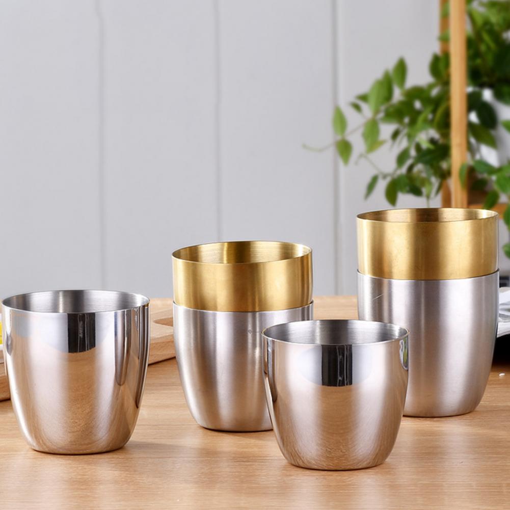 240/300ml Water Cup Large Opening Anti-shock Stainless Steel Home Wear-resistant Bear Juice Cup for Kitchen and Bar