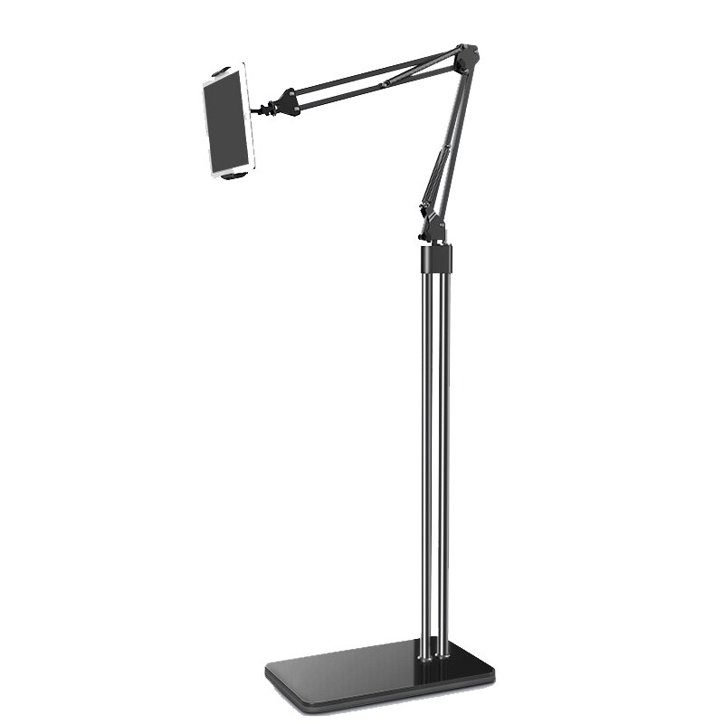 140cm Long Arm Metal Double Pole Flexible Tablet Phone Floor Stand Holder Support For iPhone iPad Air Lounger Bed Mount Bracket: Default Title