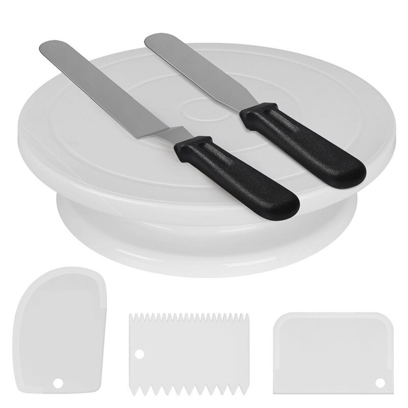 106pcs/set Cake Turntable Set Multifunction Cake Decorating Kit Pastry Tube Fondant Party Kitchen Dessert Baking Supplies: 6pcs