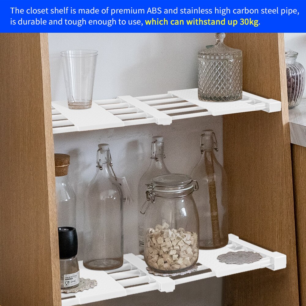 Adjustable Closet Organizer DIY Wardrobe Space-saving Rack Shoe Racks Wall Mounted Kitchen Storage Rack Bathroom Organizer Shelf