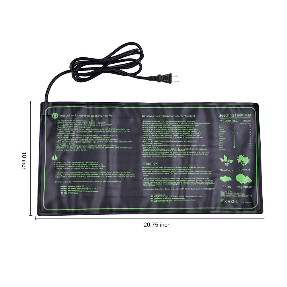 10*20.75Inch Waterproof Seedling Heating Mat Plant Growth Mat Seed Germination Propagation Clone Starter Pad Gardening Tool