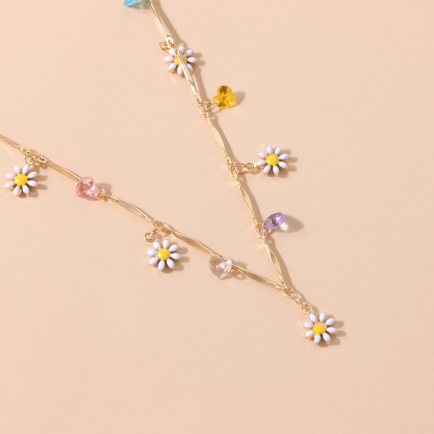 Nowe koreańskie piękne kwiaty Daisy kolorowe zroszony urok komunikat krótki Choker naszyjnik dla kobiet biżuteria wakacje