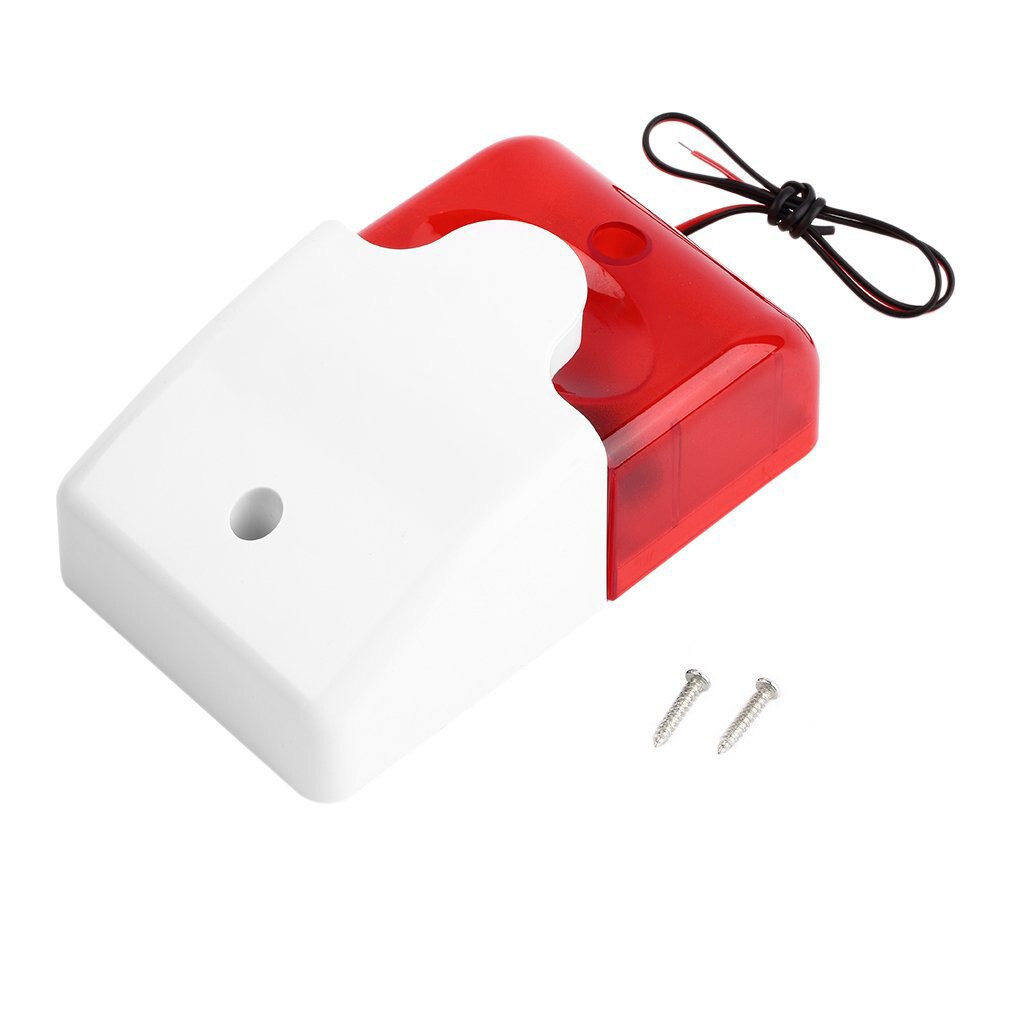 12V DC Klang Alarm Strobe Blinkende rot Licht Klang Sirene 115dB Anti-diebstahl Alarm 103