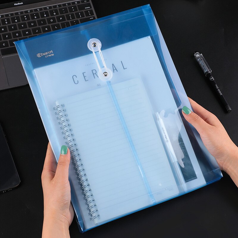 12/24 Pcs A4 Waterproof File Bag Winding Rope File Folder Large Capacity Transparent Portfolio Storage Document Office Supplies