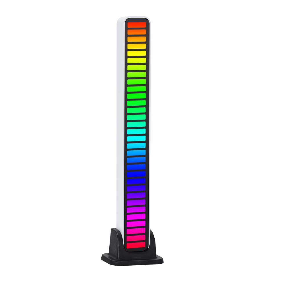 Voice-Activated Ritme Licht Stok 32-Bit Rgb Audio Spectrum Bar Pickup Ambient Dj Led Display Ritme Puls kleurrijke Signaal: White / Type C APP Control