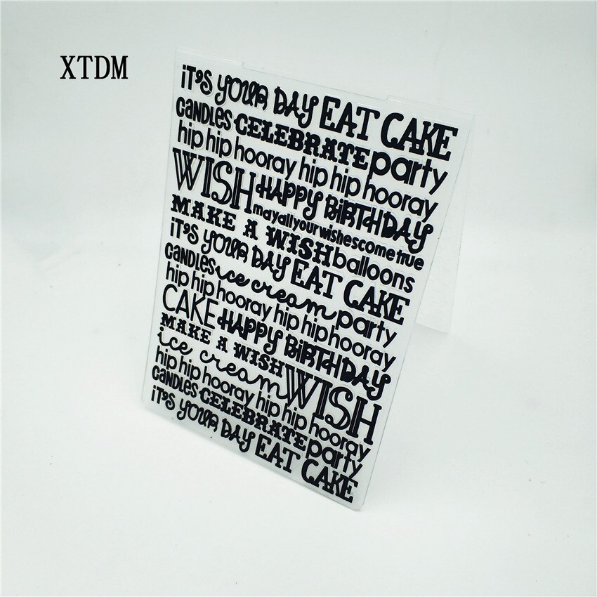 plastic happy birthday template craft card making paper card album wedding decoration scrapbooking Emobossing folder