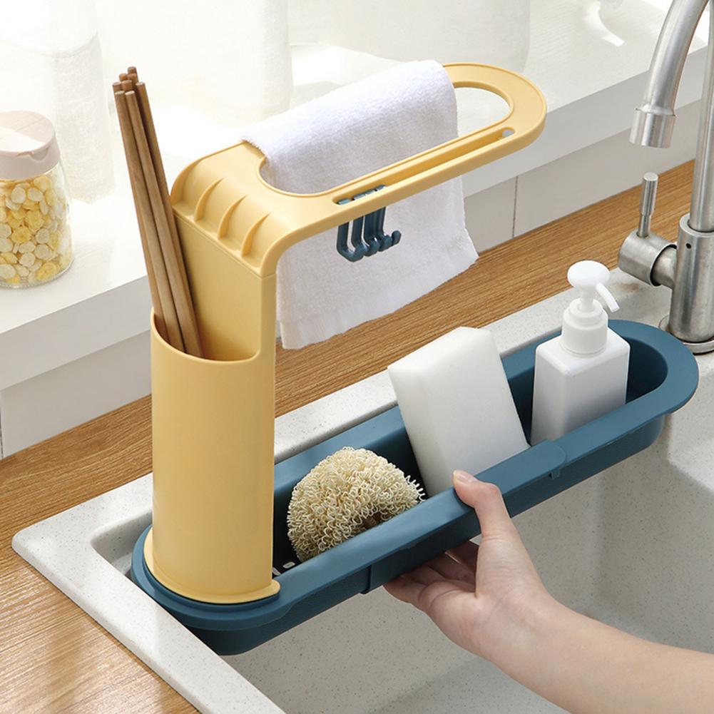 4 Colors Useful Dish Drying Rack Dish Drain Shelf Scalable for Washroom