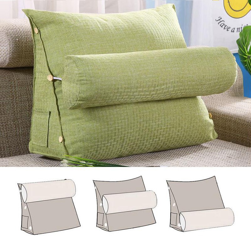 Kussen voor rugleuning in de vorm van een driehoek van katoen, in hoogte verstelbaar voor bankkussens voor bedrust, kussen voor rugsteun, groot formaat