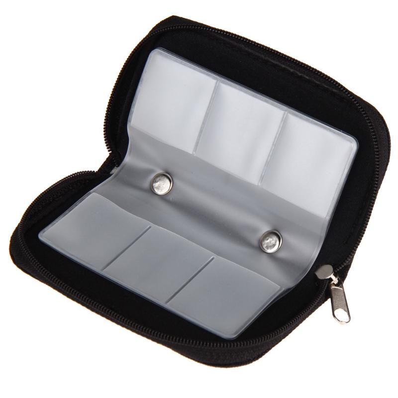 Portátil tarjeta de memoria llevando cartera caso 11*7*2cm tarjeta de memoria de 18 ranuras para tarjetas SD/SDHC/MMC/xD/Sony Memory Stick Pro Duo/MiniSD