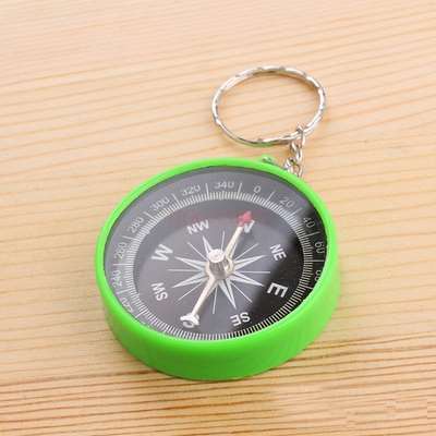 Creativa brújula llavero juguetes para niños exploración brújula exterior para hombres juguete práctico de Física Juguetes de explorador: green