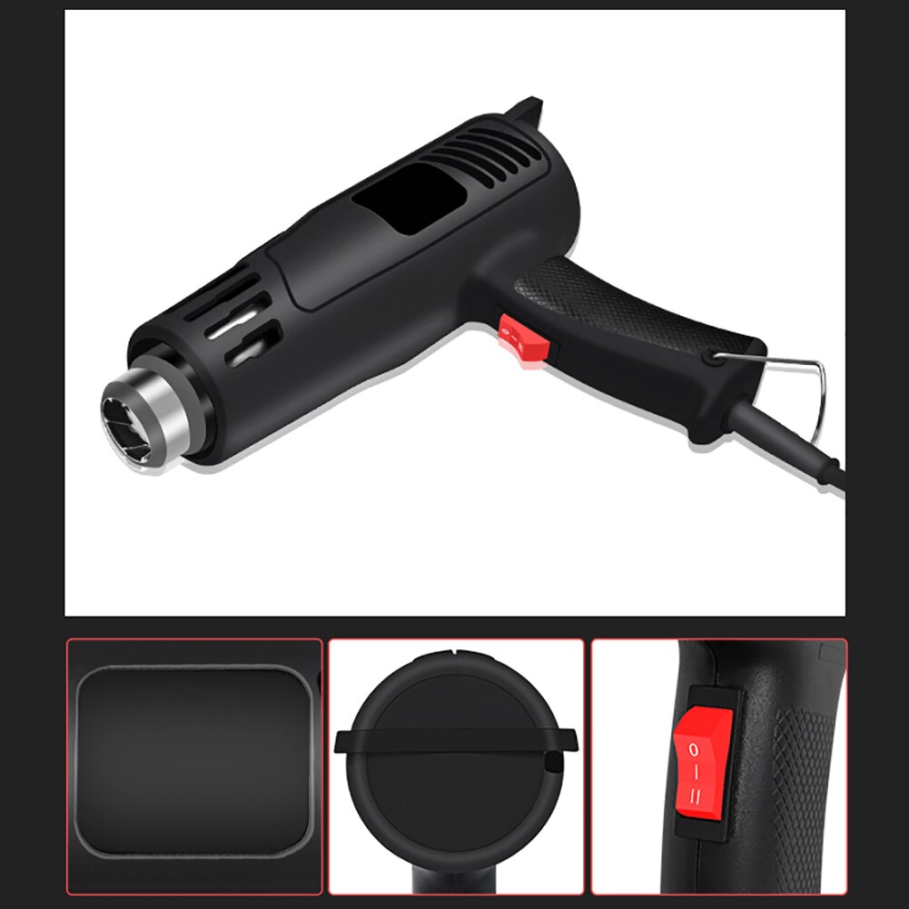 2000w tunga industriella digitala luft 60-600 ℃ arbetstemperatur justerbart munstycke autofilm baka torrt ta bort färg tina mat